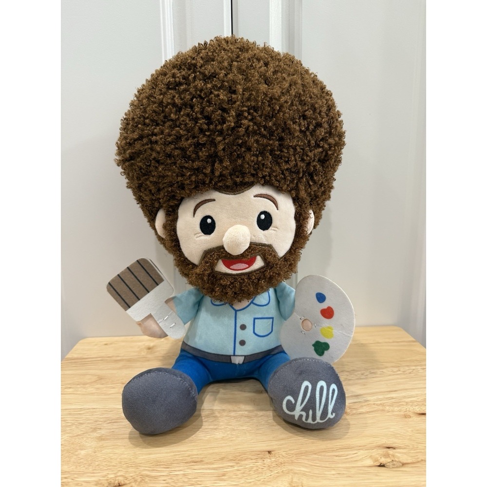Bob Ross 14" Character Plush Figure Doll Happy Little Painting Fiesta